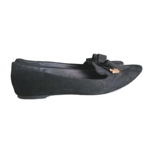 Musshoe Ballet Flat‎ Shoes Womens Size 10 Black Slip On Bow Gold Accent Comfort